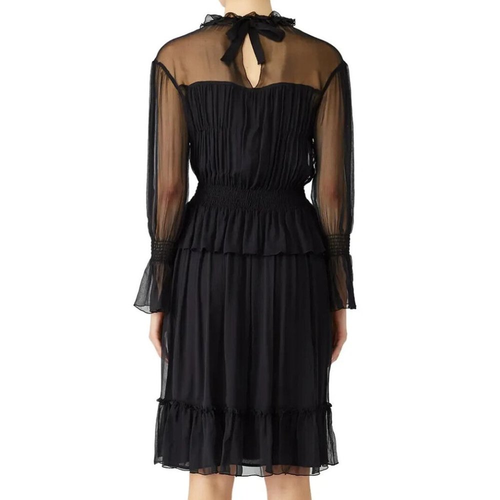 Teressa Dress by See by Chloe black silk 38 6 long sleeve